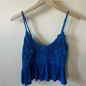 Blue Crochet Top